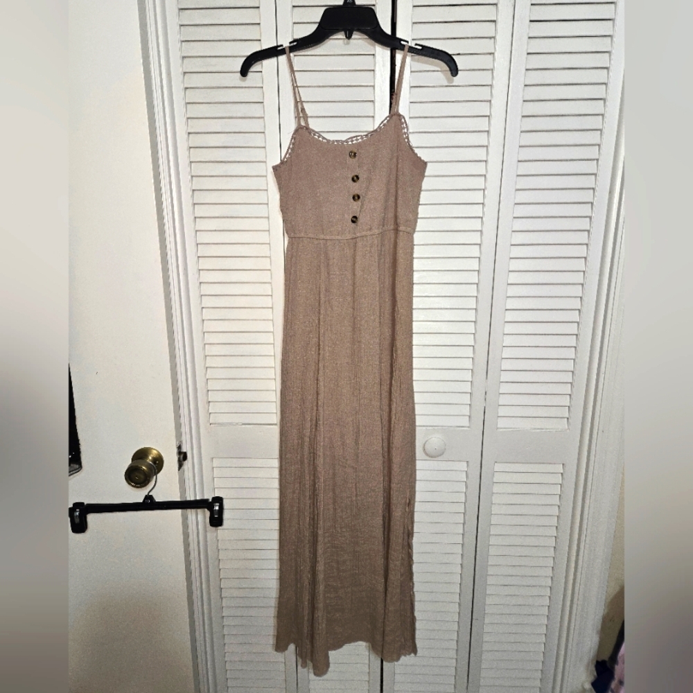 Say What Women's S Tan Maxi Dress